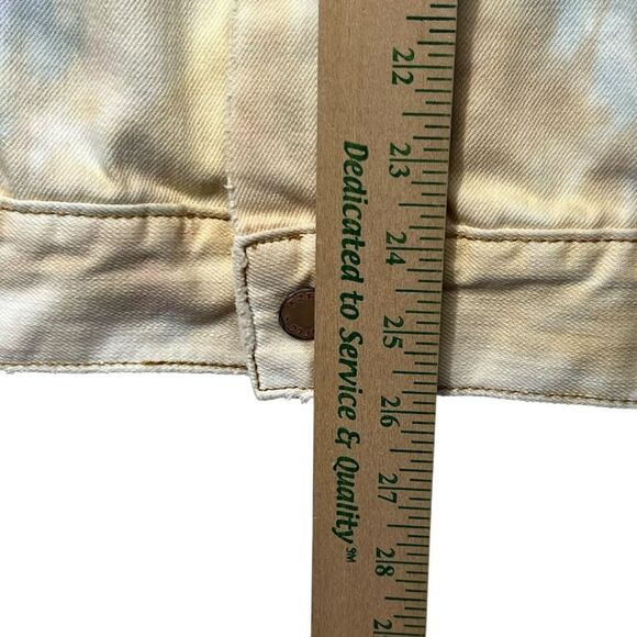 Free People M/L White Multi Colored Tie Dye Denim Oversized Jacket - Picture 8 of 13